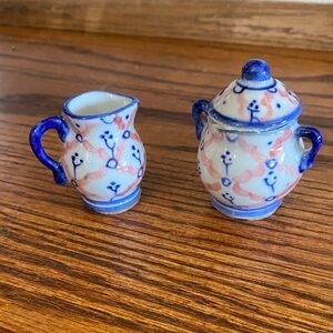 Blue and Pink Ceramic Miniature Set